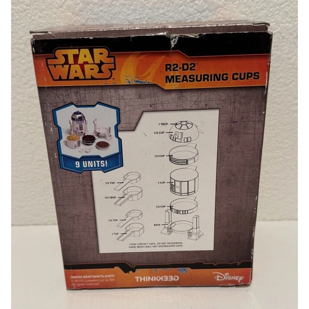Disney Star Wars R2-D2 Measuring Cups 9 Measuring Units ThinkGeek W BOX